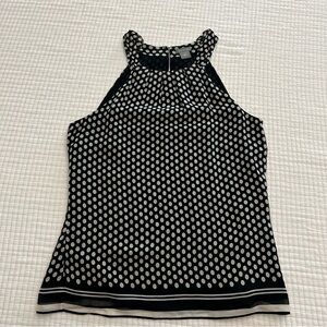 Ann Taylor Black and Tan Polka Dot Halter Camisole Top